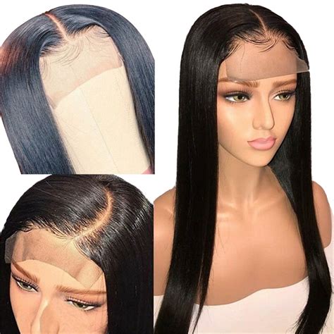 4x4 Closure Wig Straight Lace Front Human Hair Wigs Pre Plucked With