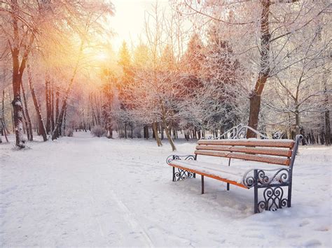 Snow Covered Bench Wallpapers Wallpaper Cave