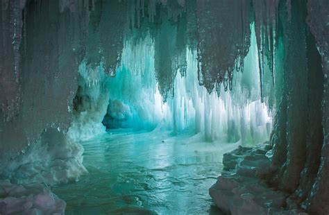 Nature Cave Sunlight Ice Frost Glaciers Icicle Snow Wallpapers Hd Desktop And Mobile