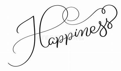 Happiness Word Calligraphy Lettering Drawn Eps10 Banner