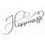 Happiness Word On White Background Hand Drawn Calligraphy Lettering 