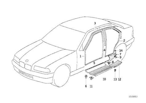 10 pieces BMW E32 E34 E36 E38 E39 E46 E83 X3 Door Sill ...
