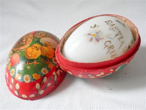 Victorian Blown Glass Easter Egg With Cardboard Egg Shaped Box Etsy