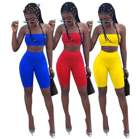 Sexy 2 Piece Set Women Off The Shoulder Crop Tops Shorts Sweat Suits Summer Outfits Two Piece