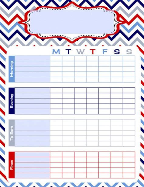 Editable Behavior Chart Weekly Chore Chart By Sunladesigns On Etsy