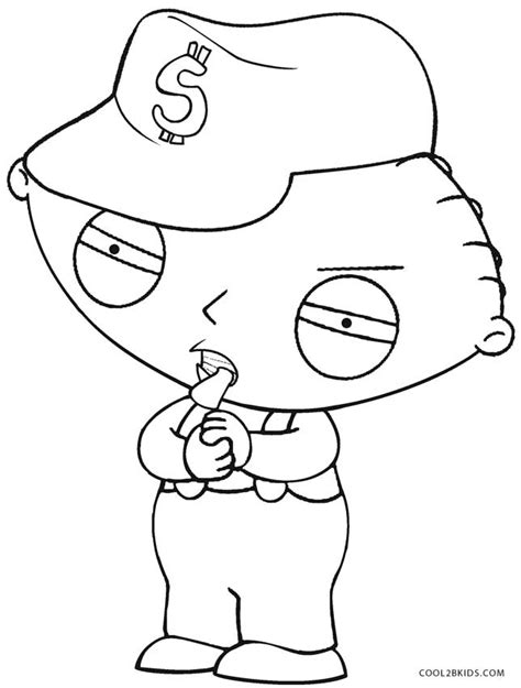 Stewie Griffin Gangsta Sketch Coloring Page