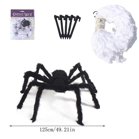 Tarmeek Halloween Hairy Scary Virtual Realistic Posable Spider Black