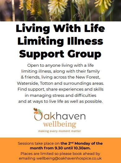 Living With Life Limiting Illness Support Group Wistaria And Milford