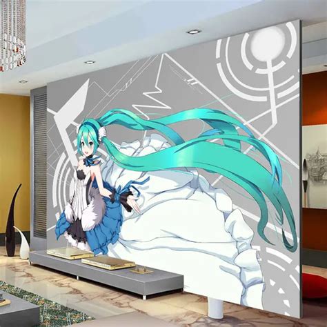 Hatsune Miku Wallpaper Custom 3d Photo Wallpaper Japanese Anime Wall