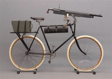 An 1897 Columbia Military Pneumatic Safety Bicycle With A Machine Gun