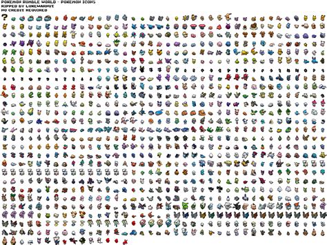 3ds Pokémon Rumble World Pokémon Icons The Spriters Resource
