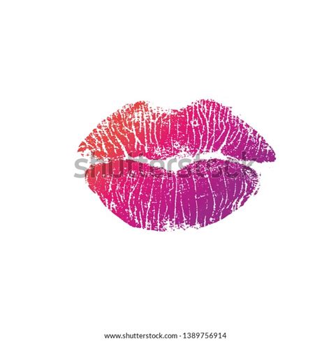 Lipstick Kiss Print Isolated Vector Red Stock Vector Royalty Free
