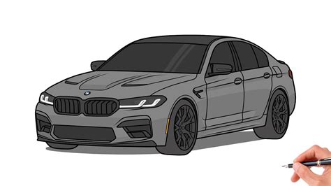 How To Draw A Bmw M5 F90 2021 Drawing Bmw M5 Competition 2022 Car