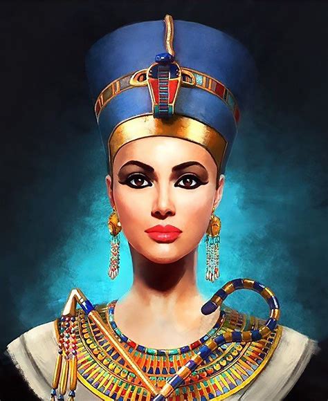 Nefertiti The Beautiful Queen Egyptian Art Hand Painted Oil Paintings On Canvas Egyptian