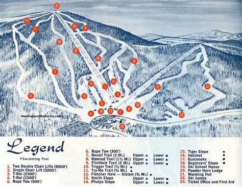 1967 68 Gunstock Trail Map New England Ski Map Database