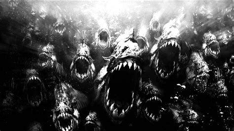 Wallpaper Creepy Horror Shark Piranha 3d Piranha 3dd Darkness