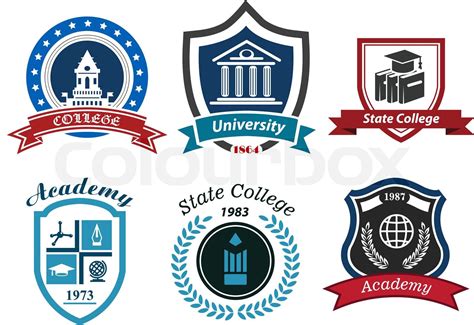 University College And Academy Heraldic Emblems Stock Vector Colourbox