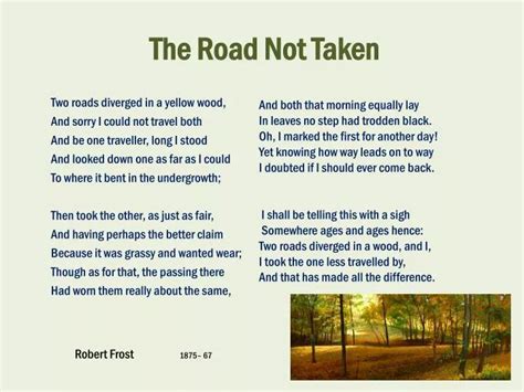 Paraphrase The Poem Road Not Taken By Robert Frost
