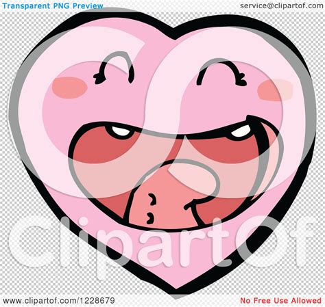 Clipart Of A Happy Heart Royalty Free Vector Illustration By
