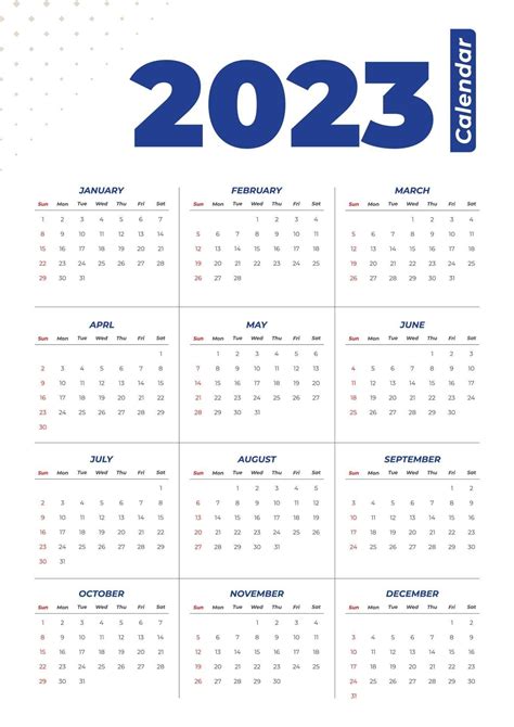 2023 Calendar Template 3059905 Vector Art At Vecteezy Free Download