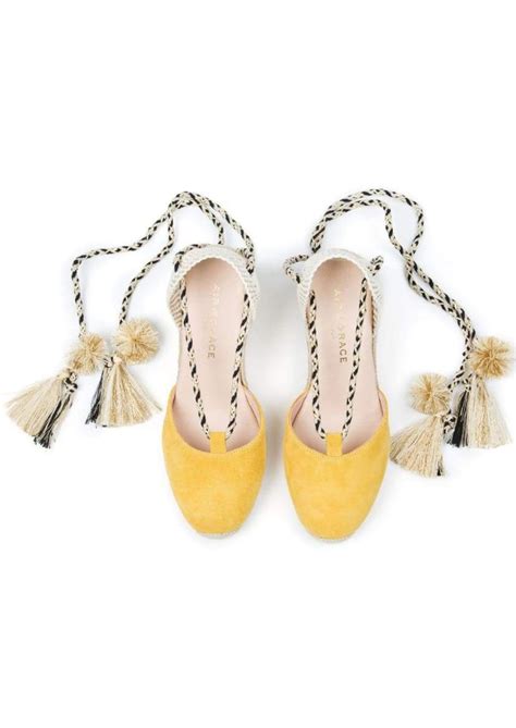 Air And Grace Shimmie Espadrille Wedge Yellow