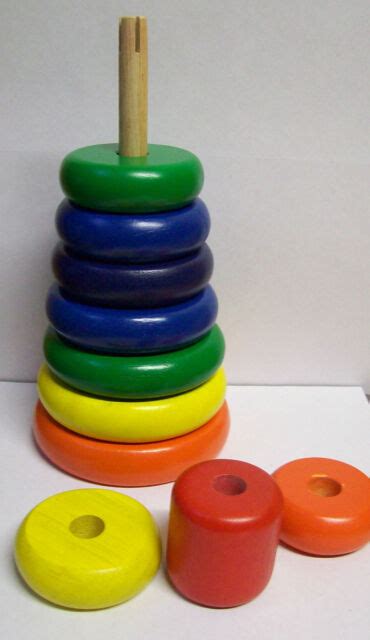 Color Stack Wooden Ring Stacking Game For Perception And Manipulation 3
