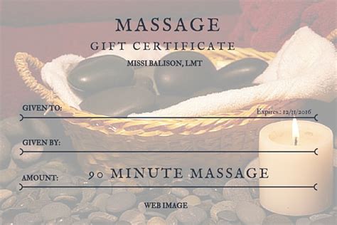 Massage T Certificates Missi Balison Fitness