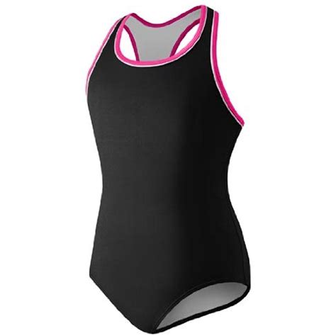 Speedo Girls Solid Piped Racerback One Piece 7 16 Details Can Be