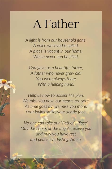 A Father Poem To Remember Dad Funeral Poems For Dad Funeral Speech