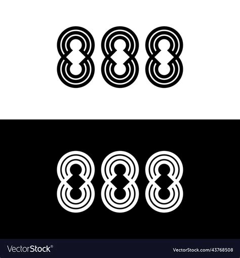 888 Logo Design Royalty Free Vector Image Vectorstock