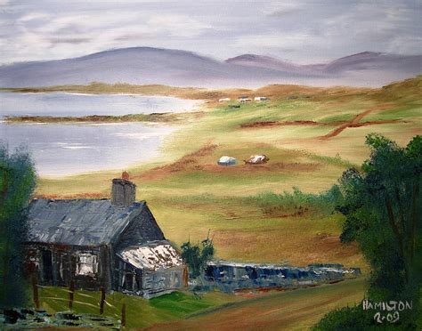 Irish Cottage Painting By Larry Hamilton Pixels