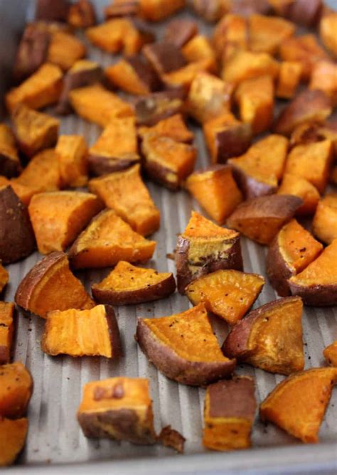 Sweet potato is at the heart of this recipe with plenty of umami flavour from white miso. Simple Roasted Sweet Potatoes - Healthy Liv