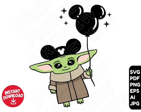 Baby Yoda Svg Disney Ears Svg Funny Star Wars Svg Cut File Baby My