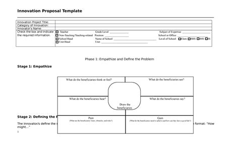 Innovation Proposal Template Studocu