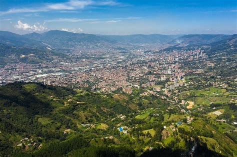 Landscape Aerial View Of Medellin Colombia Stock Photo Image Of Paisa