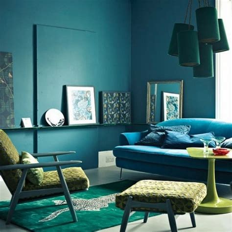 Consider dividing your space into multiple zones. Teal living room design ideas - trendy interiors in a bold ...