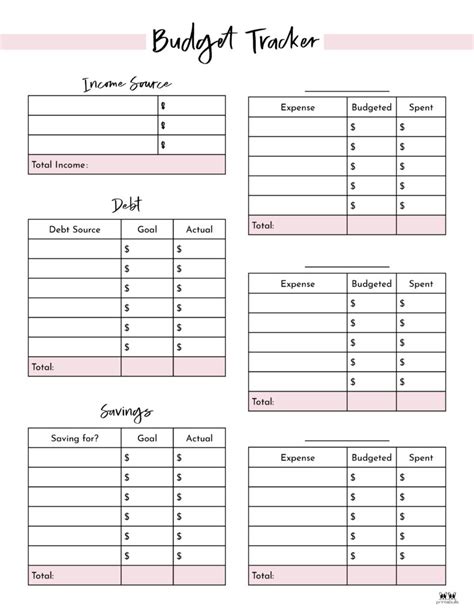 Printable Budget Sheets Monthly
