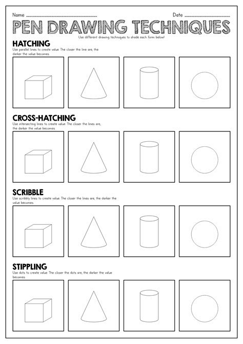 18 Drawing Exercises Worksheets Free Pdf At