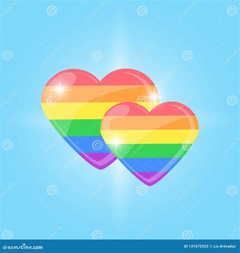 Lgbt Rainbow Heart Celebrating Gay People Rights Same Sex Love Pride Vector Illustration