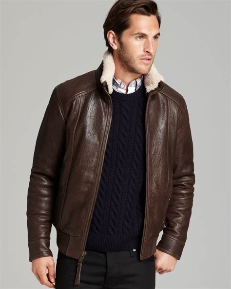 Lyst Marc New York Norton Aviator Leather Bomber Jacket In Brown For Men