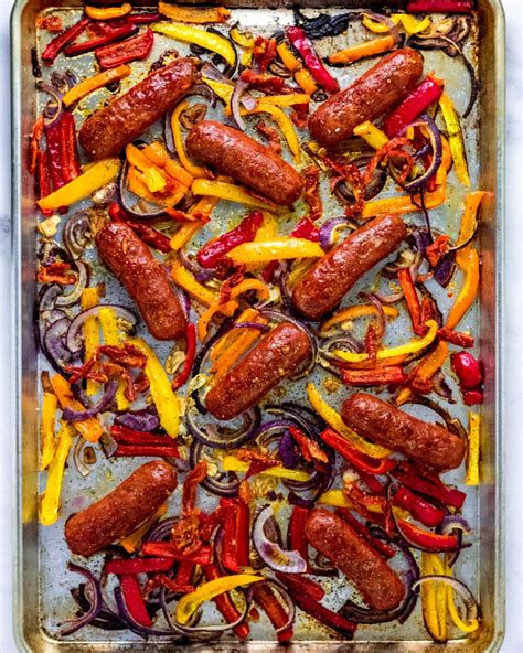 Sheet Pan Sausage And Peppers American Home Cook