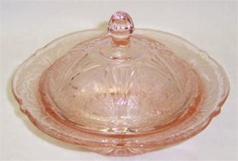 Hazel Atlas Depression Glass Pink Royal Lace Butter Dish With Etsy