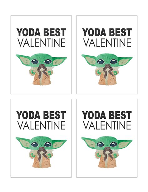 Free Printable Yoda Best Valentine Tags
