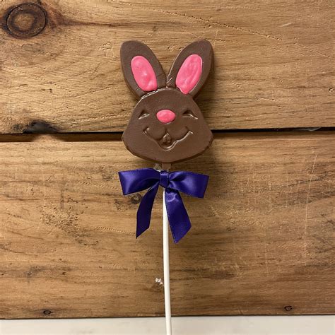 Large Milk Chocolate Easter Bunny Lollipop 15oz The Chocolate Truffe