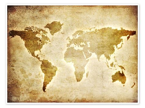 Vintage World Map Print By Editors Choice Posterlounge