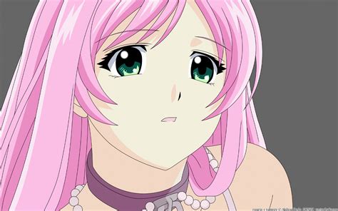 Akashiya Moka Close Green Eyes Pink Hair Rosariovampire