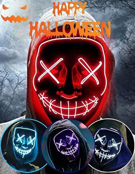 Holiday Purge Mask Light Up Scary Mask El Wire Led Mask For Festival