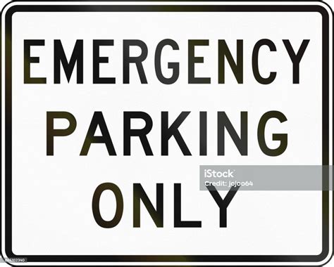 United States Mutcd Regulatory Road Sign Emergency Parking Only Stock