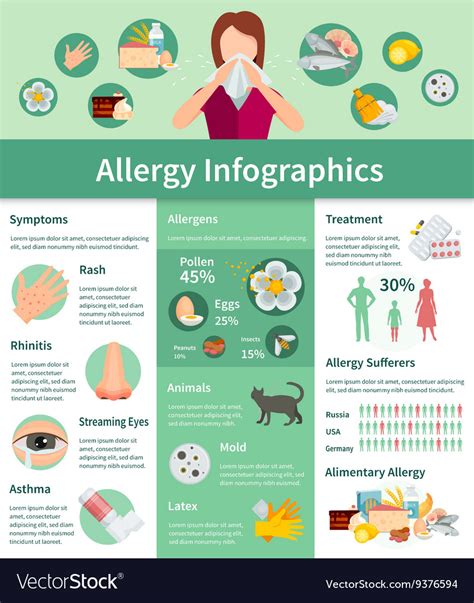 Allergy Infographic Set Royalty Free Vector Image