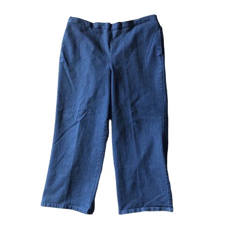 Alfred Dunner Womens Size 18p Blue Pull On Elastic Waist Denim Jeans